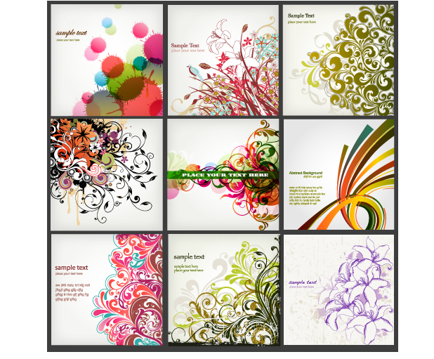 free vector Background of a variety of beautiful fashion pattern vector